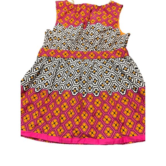 Nicole Miller Multicolor Geometric Floral Print Sleeveless Shirt Sz M NWT - Picture 4 of 5